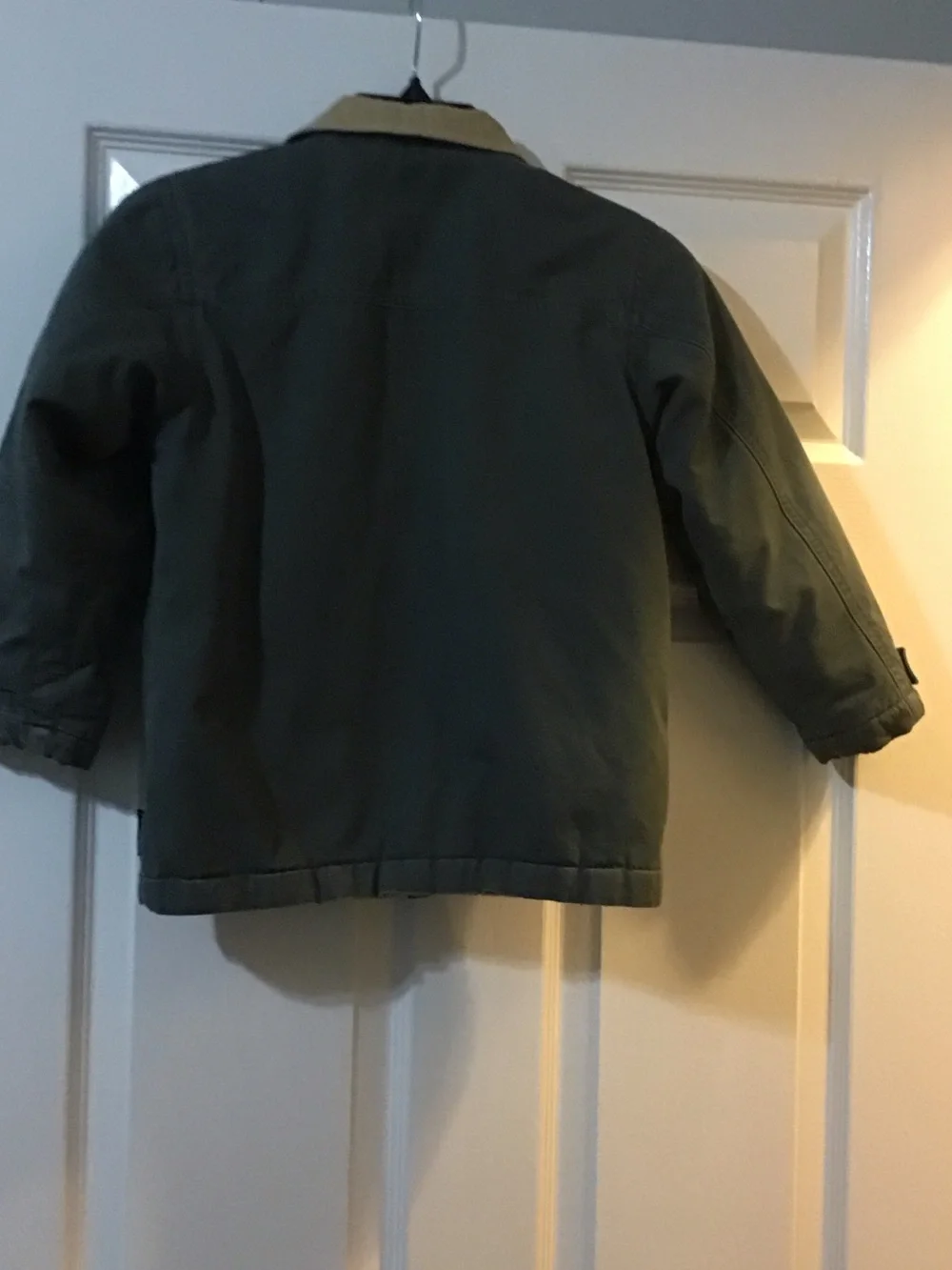 Rothschild Olive Green Kids Jacket with Tan Collar